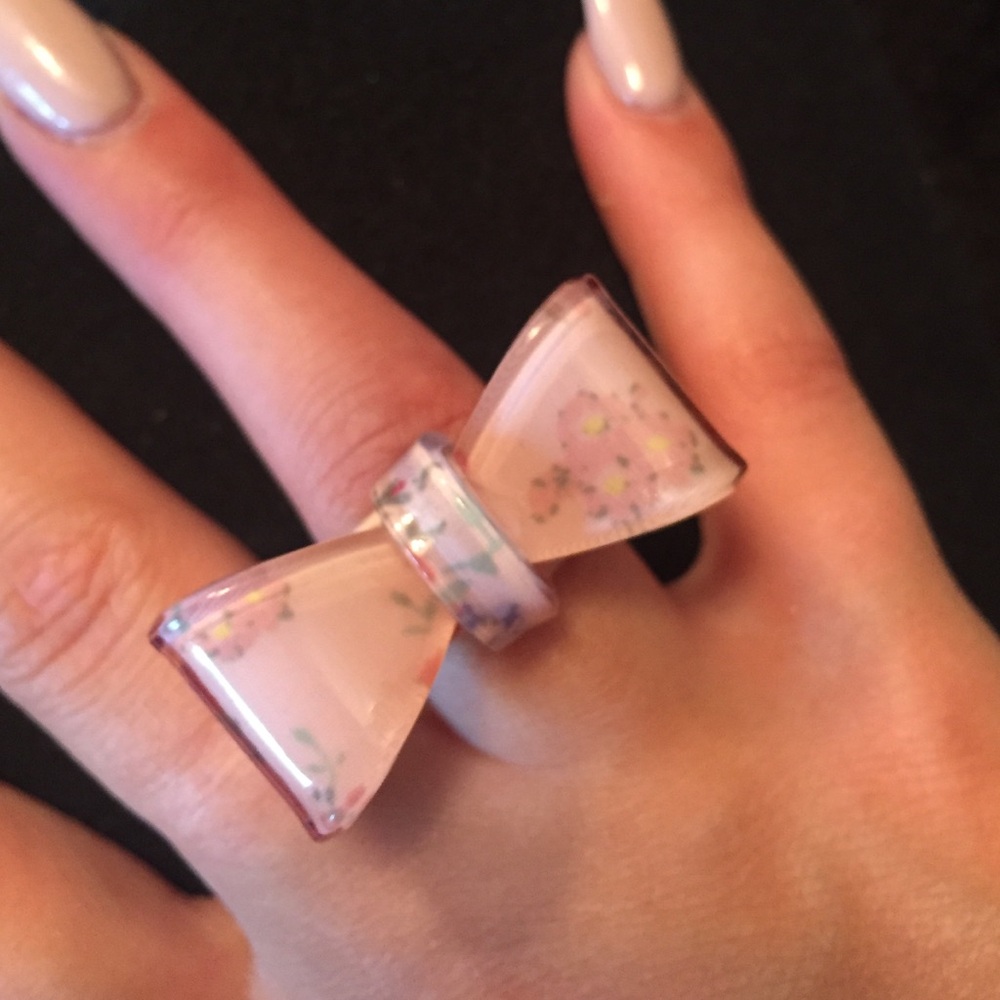 Pink Bow Statement Ring